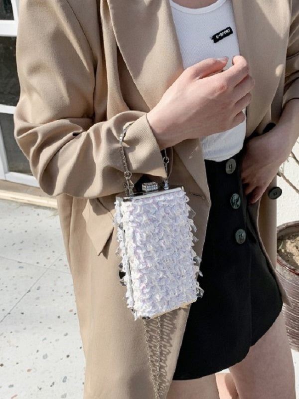 Retro Style Party Sequined Chain Shoulder Bags Mssza