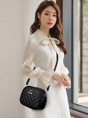 Retro Trendy Versatile Temperament High-end Round Cake Shoulder Crossbody Bag Mssza
