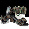 Rhinestone Decoration Bags and Peep Toe High Heels Banquet Shoes Mssza