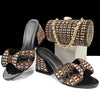 Rhinestone Decoration Bags and Peep Toe High Heels Banquet Shoes Mssza