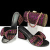 Rhinestone Decoration Bags and Peep Toe High Heels Banquet Shoes Mssza