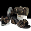 Rhinestone Decoration Bags and Peep Toe High Heels Banquet Shoes Mssza