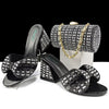Rhinestone Decoration Bags and Peep Toe High Heels Banquet Shoes Mssza