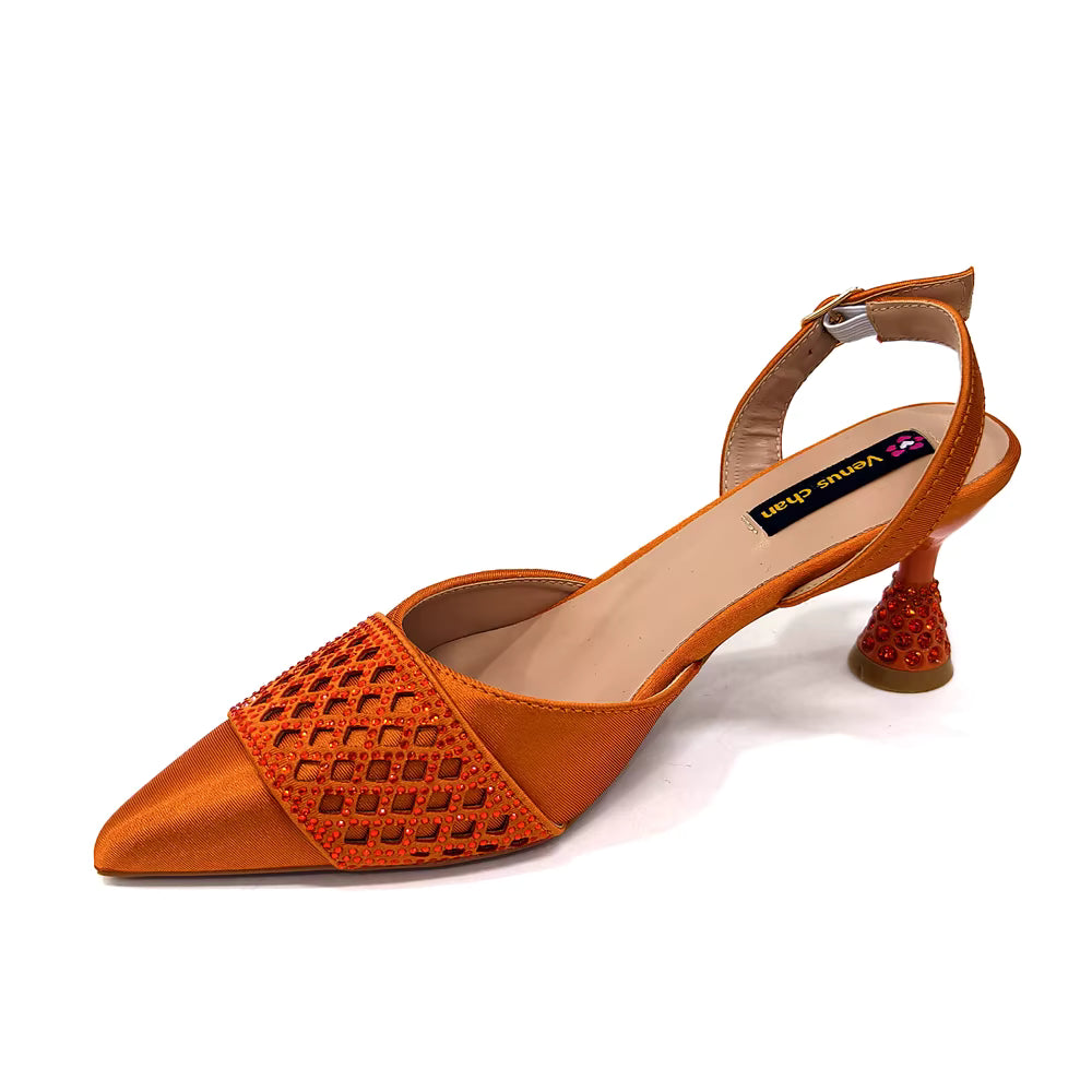 Rhinestone-Embellished Party High Heels for Special Occasions Shoes With Matching Handbag Mssza