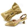 Rhinestone-Embellished Party High Heels for Special Occasions Shoes With Matching Handbag Mssza
