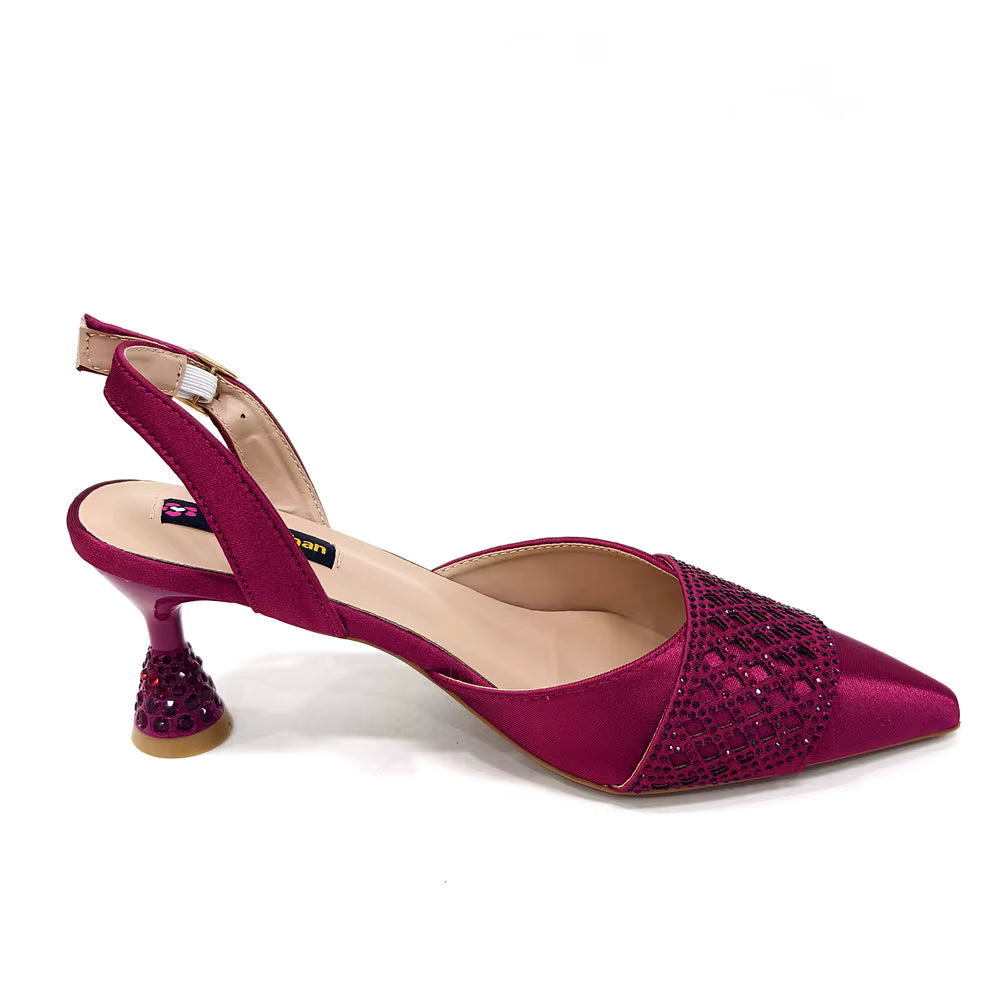 Rhinestone-Embellished Party High Heels for Special Occasions Shoes With Matching Handbag Mssza