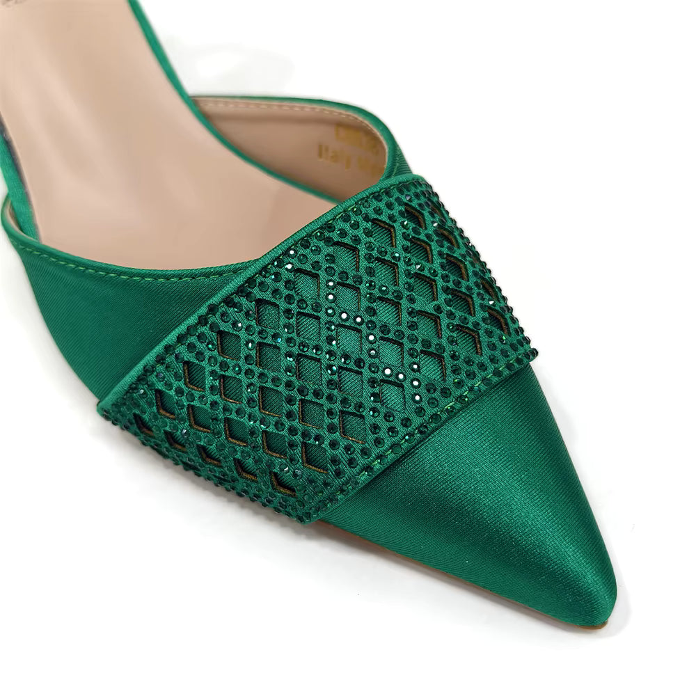 Rhinestone-Embellished Party High Heels for Special Occasions Shoes With Matching Handbag Mssza