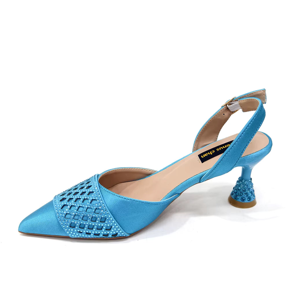 Rhinestone-Embellished Party High Heels for Special Occasions Shoes With Matching Handbag Mssza