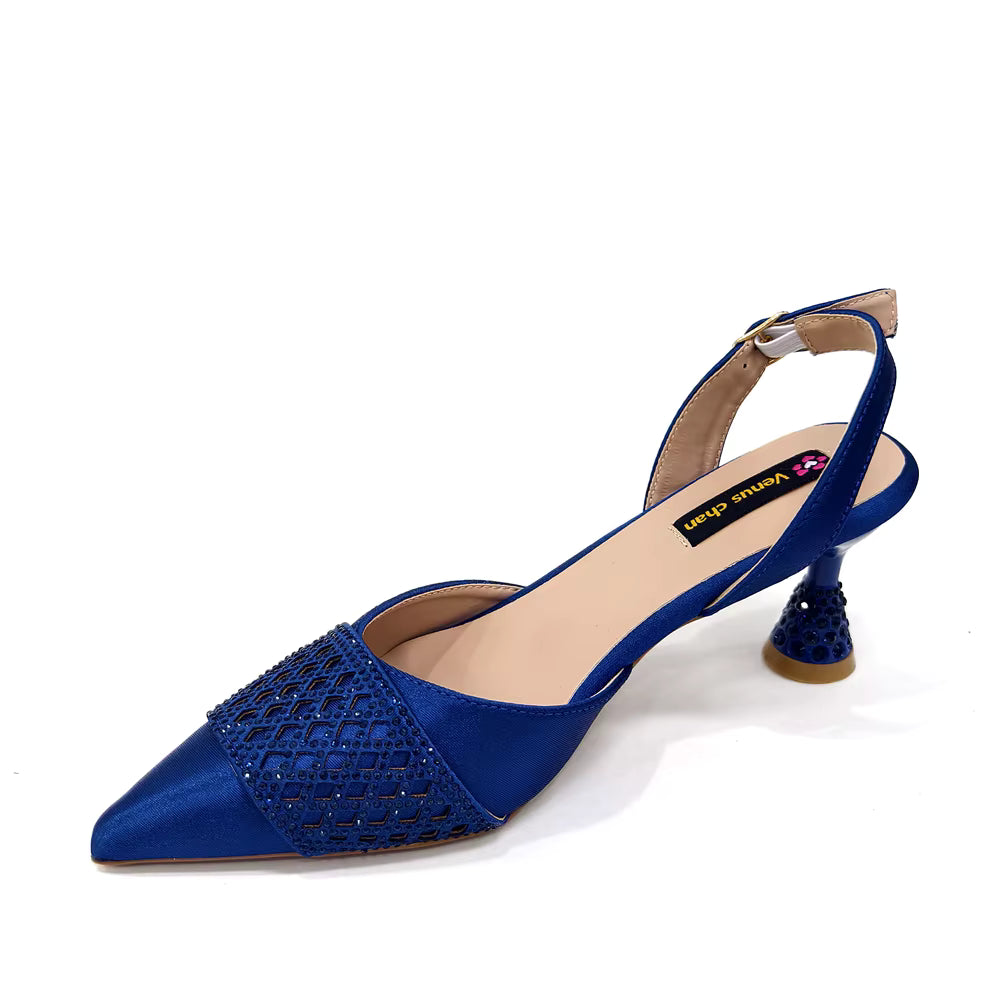 Rhinestone-Embellished Party High Heels for Special Occasions Shoes With Matching Handbag Mssza