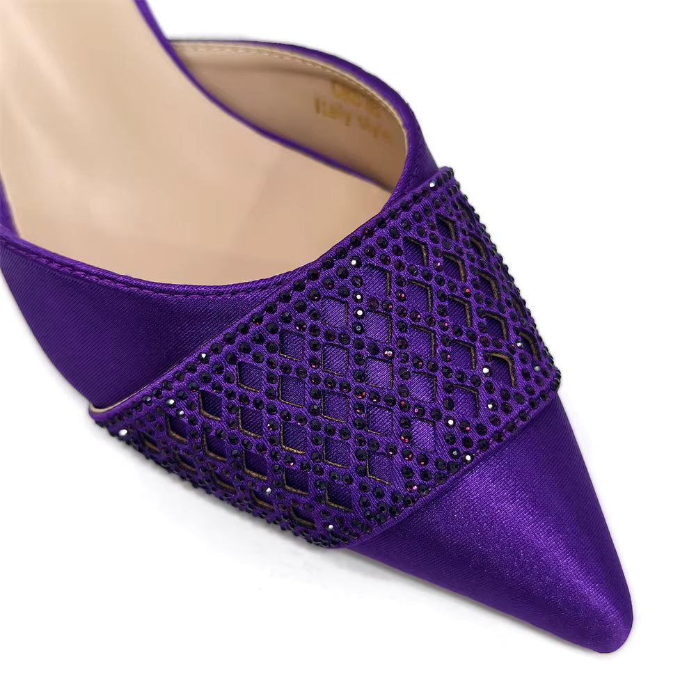 Rhinestone-Embellished Party High Heels for Special Occasions Shoes With Matching Handbag Mssza