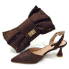 Rhinestone-Embellished Party High Heels for Special Occasions Shoes With Matching Handbag Mssza