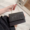 Rhinestone Solid Beading Square Pearl Shiny Flip Bridal Evening Party Clutch Bag Mssza