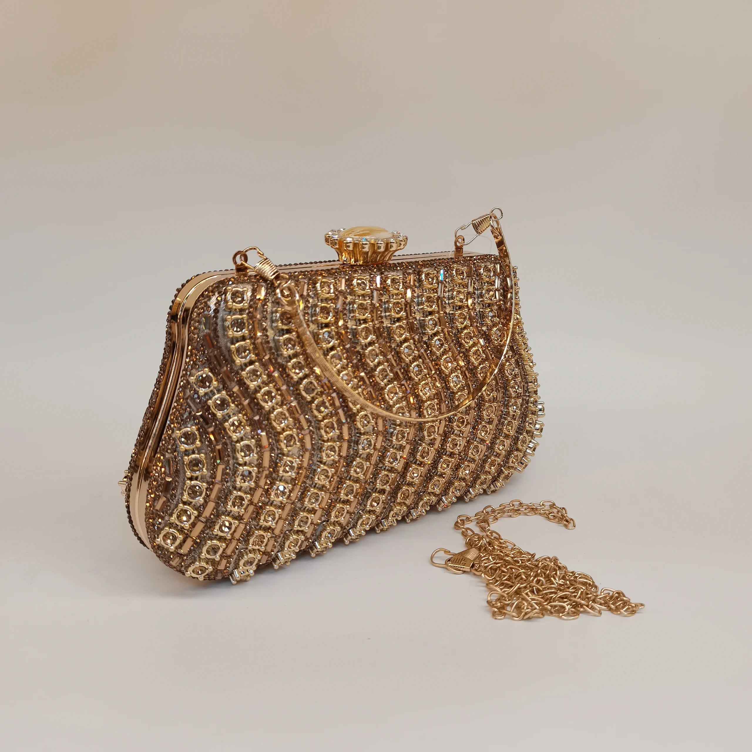 Rhinestones Beading Zipper Hasp Wedding Party Clutch Purse Bag Mssza