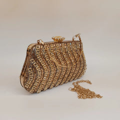 Rhinestones Beading Zipper Hasp Wedding Party Clutch Purse Bag Mssza