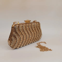 Rhinestones Beading Zipper Hasp Wedding Party Clutch Purse Bag Mssza
