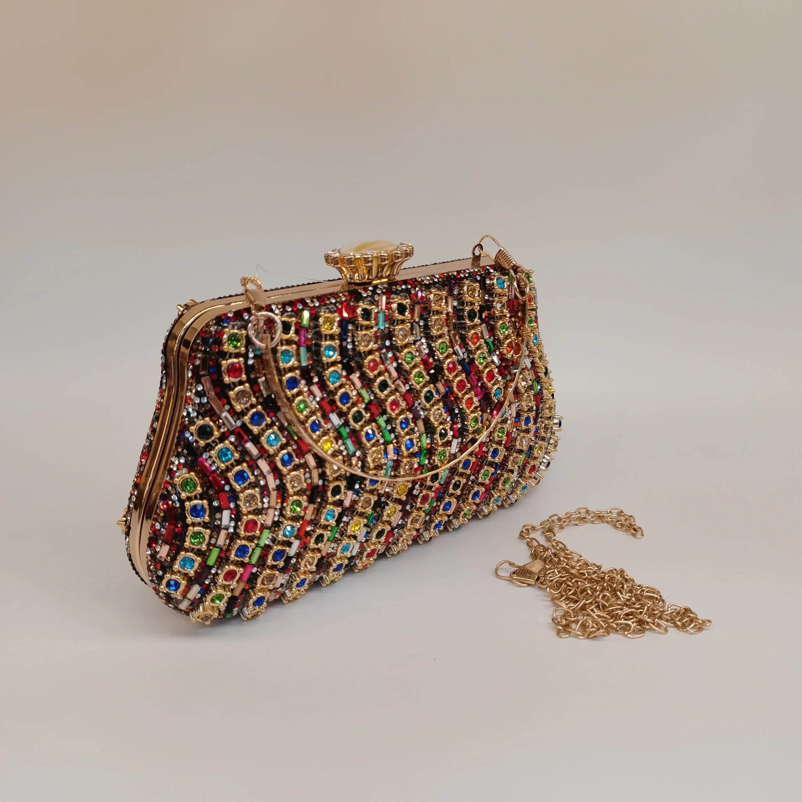 Rhinestones Beading Zipper Hasp Wedding Party Clutch Purse Bag Mssza