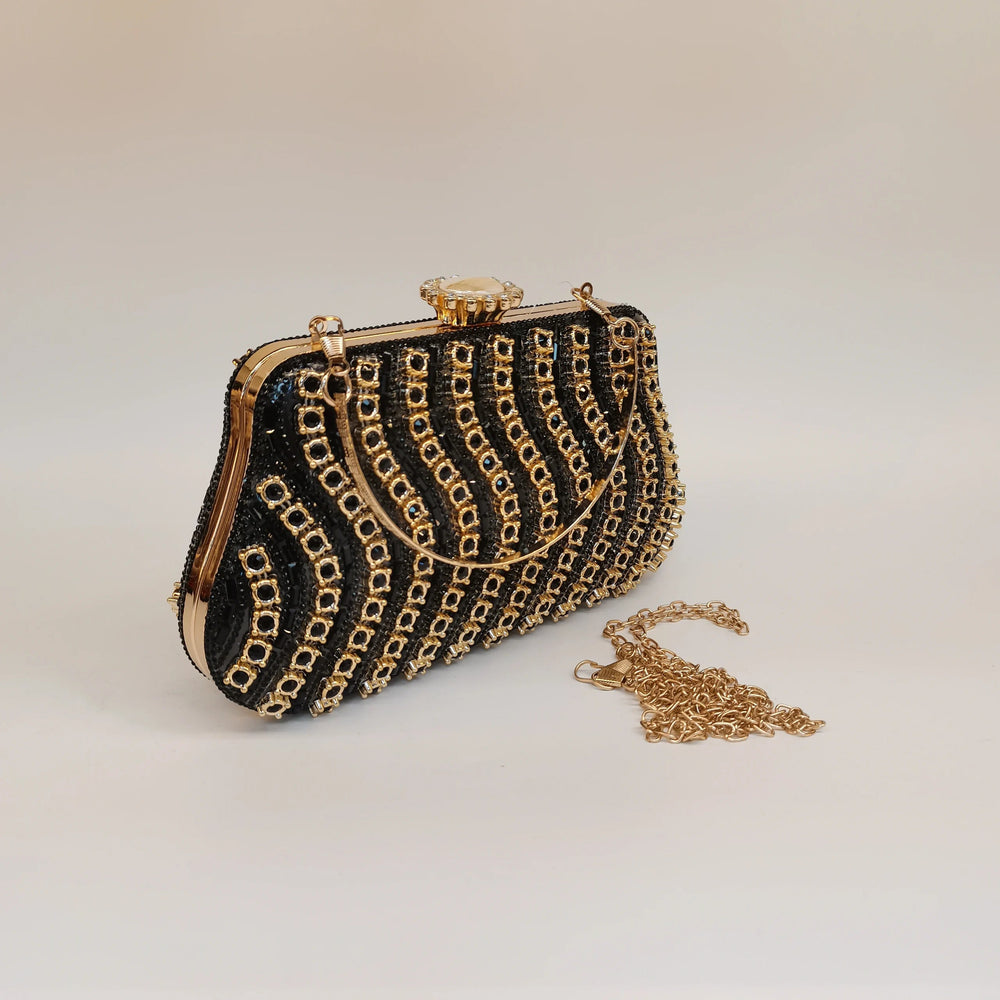 Rhinestones Beading Zipper Hasp Wedding Party Clutch Purse Bag Mssza