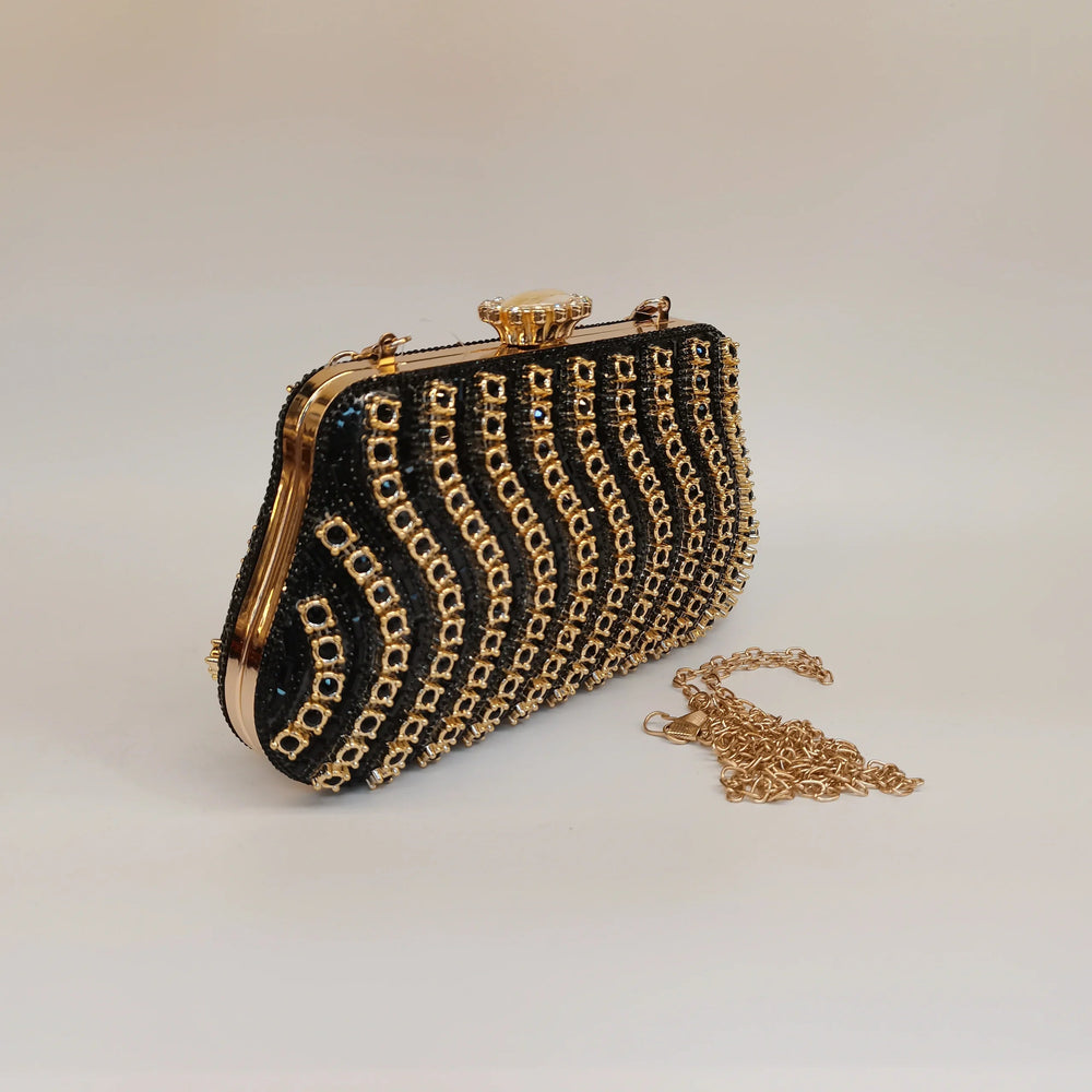 Rhinestones Beading Zipper Hasp Wedding Party Clutch Purse Bag Mssza