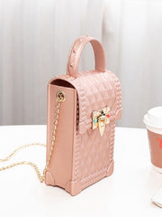 Rhombic Pattern Chain Crossbody Phone Bag Mssza