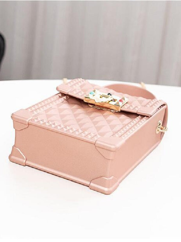 Rhombic Pattern Chain Crossbody Phone Bag Mssza