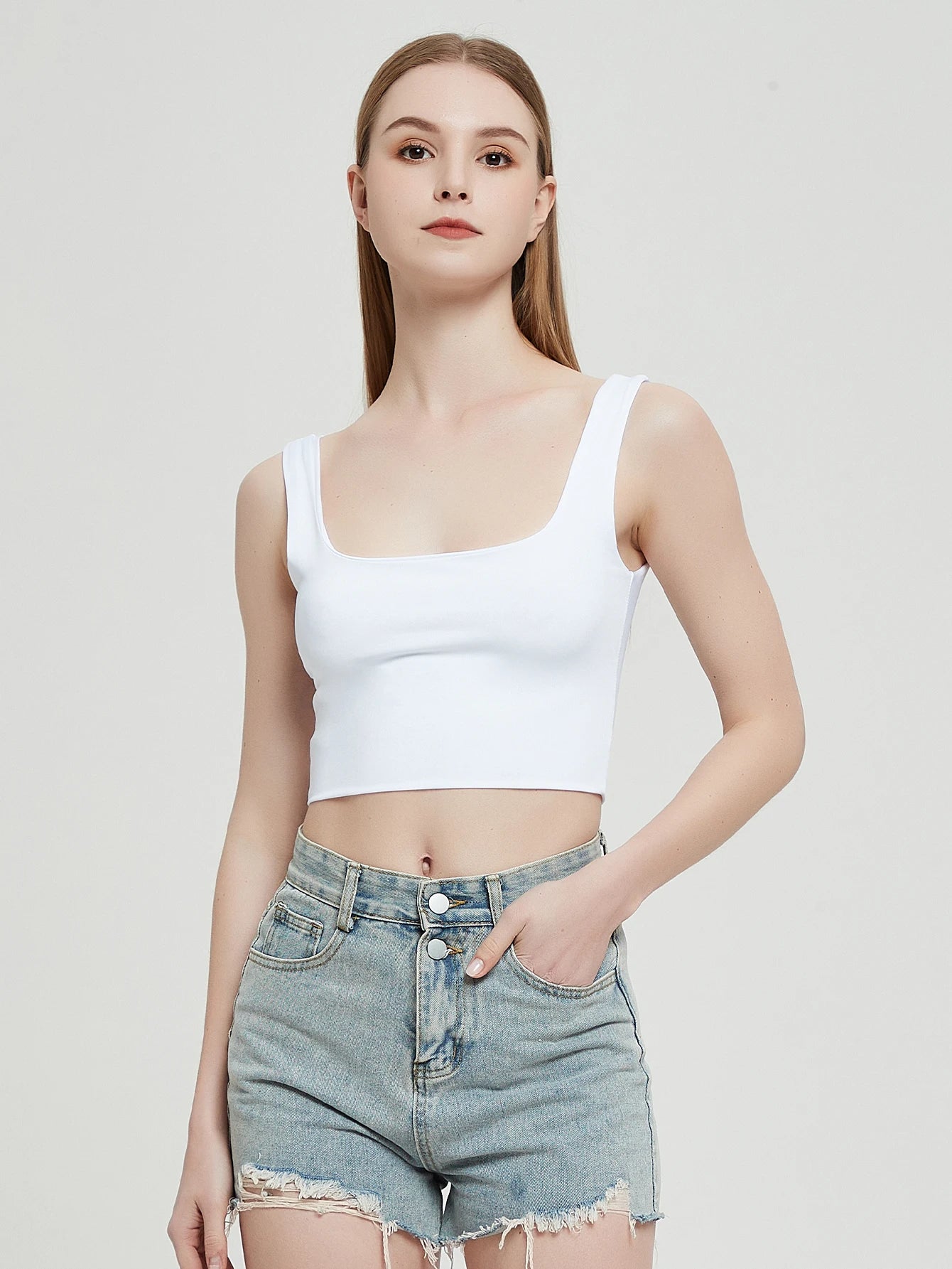 Ribbed Casual Fitness Short Vest Candy Colors Knitted Off Shoulder Crop Top Mssza
