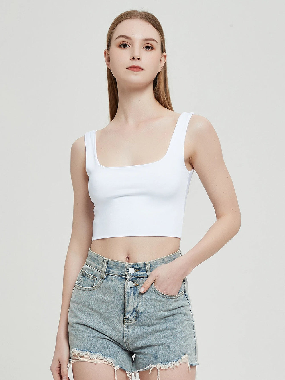 Ribbed Casual Fitness Short Vest Candy Colors Knitted Off Shoulder Crop Top Mssza