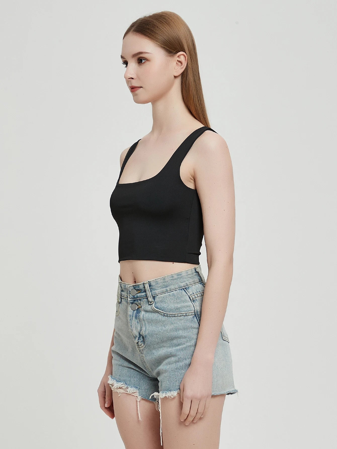 Ribbed Casual Fitness Short Vest Candy Colors Knitted Off Shoulder Crop Top Mssza
