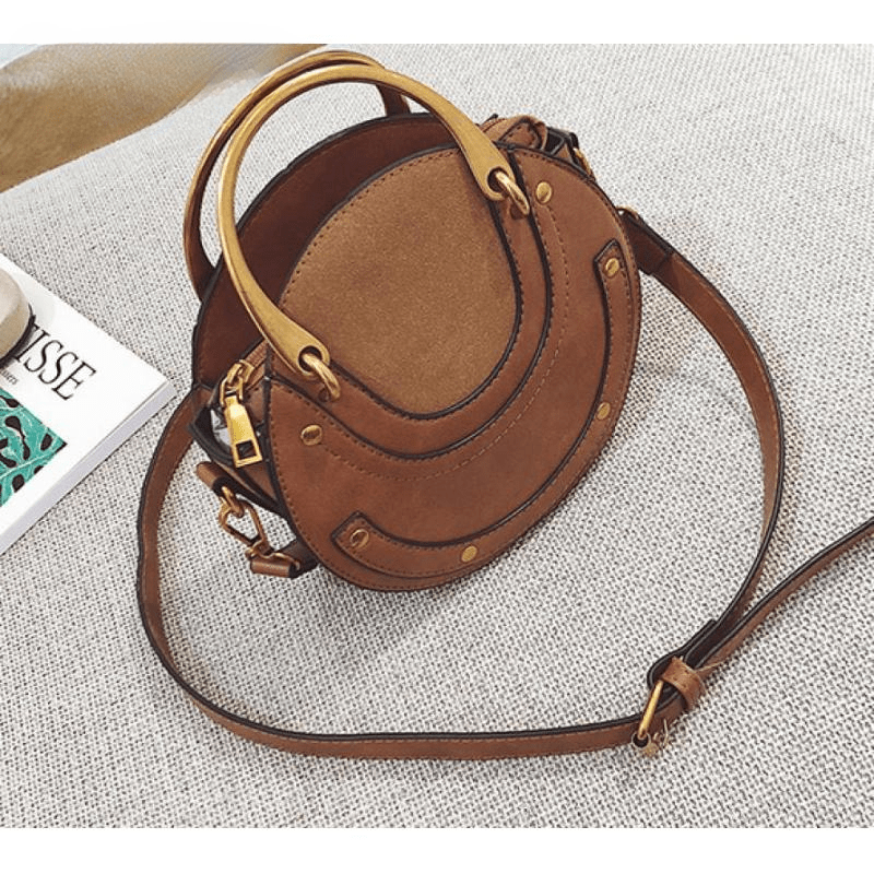 Round Shape Crossbody Bags For Women Top Handle PU Leather Hard-Surface Crossbody Bag High Quality Trending Mssza