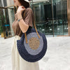 Bohemian Straw Woven Handmade Beach Travel Holiday Tote Round Bags Mssza