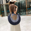 Bohemian Straw Woven Handmade Beach Travel Holiday Tote Round Bags Mssza