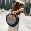 Bohemian Straw Woven Handmade Beach Travel Holiday Tote Round Bags Mssza