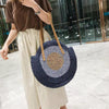 Bohemian Straw Woven Handmade Beach Travel Holiday Tote Round Bags Mssza