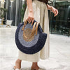 Bohemian Straw Woven Handmade Beach Travel Holiday Tote Round Bags Mssza
