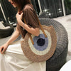Bohemian Straw Woven Handmade Beach Travel Holiday Tote Round Bags Mssza