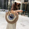 Bohemian Straw Woven Handmade Beach Travel Holiday Tote Round Bags Mssza
