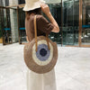 Bohemian Straw Woven Handmade Beach Travel Holiday Tote Round Bags Mssza