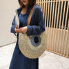 Bohemian Straw Woven Handmade Beach Travel Holiday Tote Round Bags Mssza