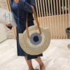 Bohemian Straw Woven Handmade Beach Travel Holiday Tote Round Bags Mssza