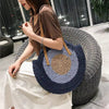 Bohemian Straw Woven Handmade Beach Travel Holiday Tote Round Bags Mssza