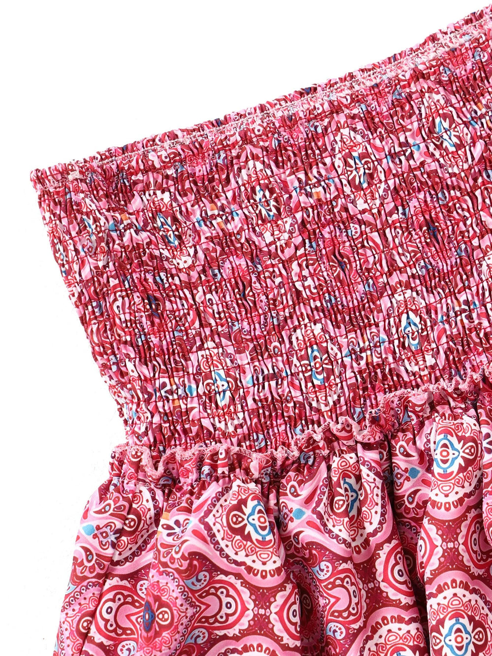Ruffle Edge Printed Floral Pleated Boho Vintage And Beautiful Mini Skirt Mssza
