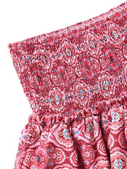 Ruffle Edge Printed Floral Pleated Boho Vintage And Beautiful Mini Skirt Mssza