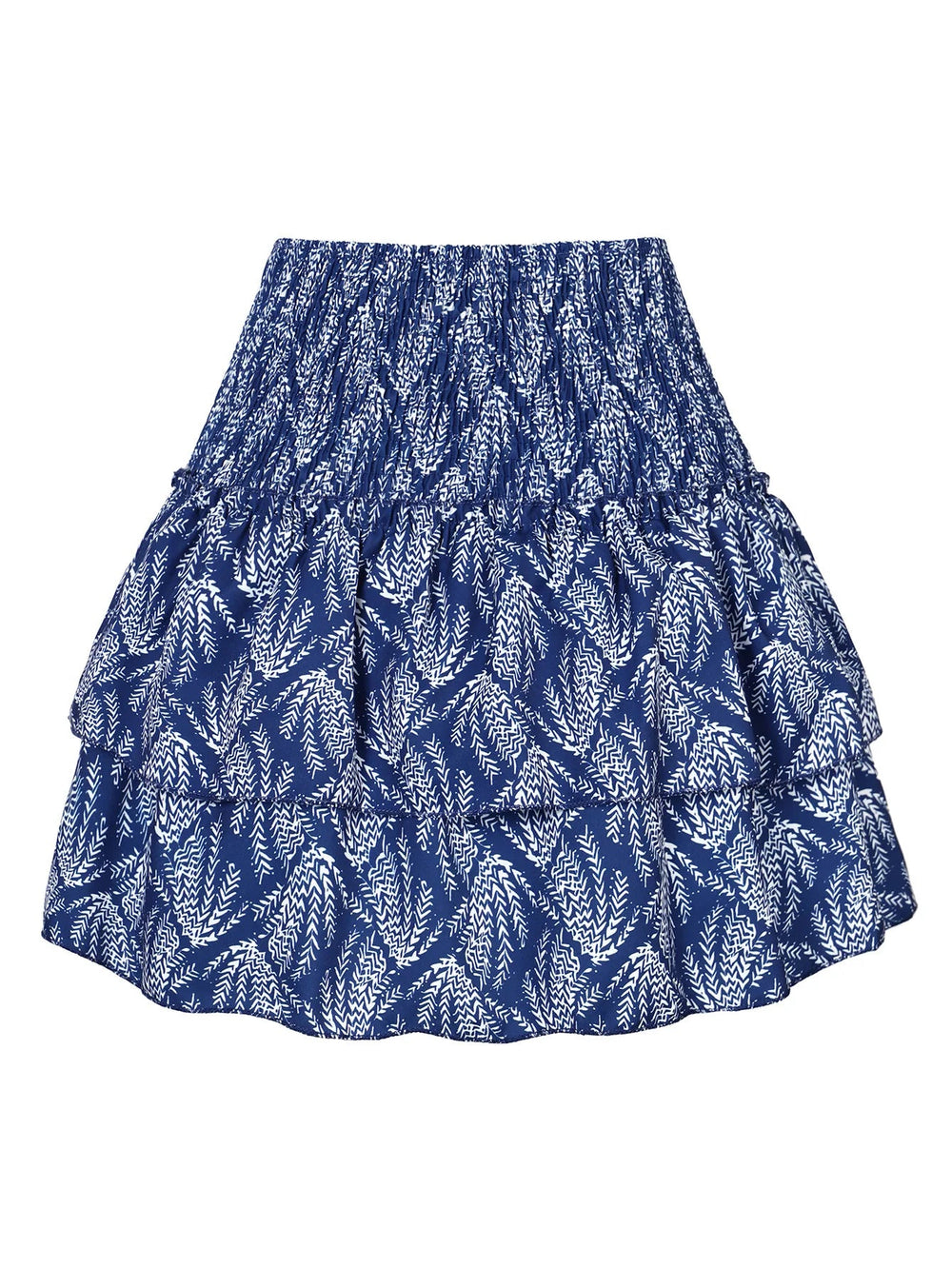 Ruffle Pleated Floral Printed Elegant And Vintage Vacation MiniSkirt Mssza