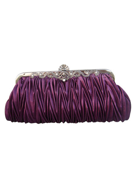 Ruffles Chains Silk Wedding Handbag Mssza