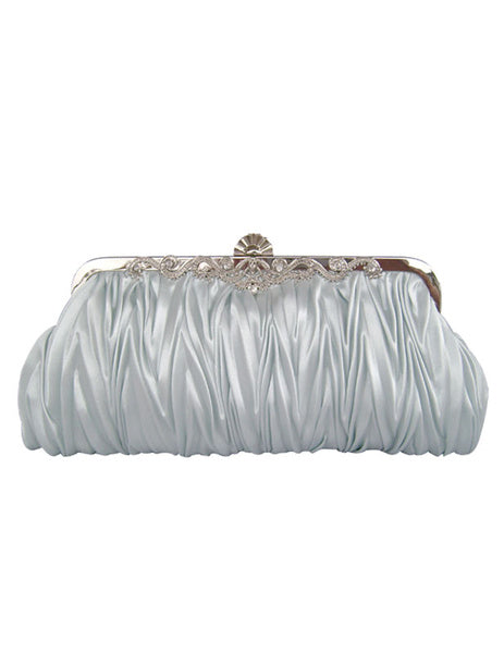 Ruffles Chains Silk Wedding Handbag Mssza