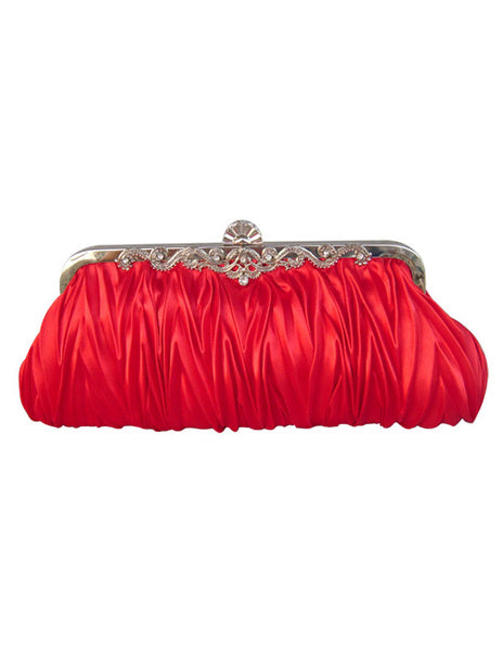 Ruffles Chains Silk Wedding Handbag Mssza
