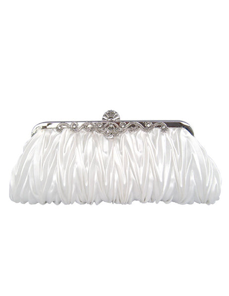 Ruffles Chains Silk Wedding Handbag Mssza