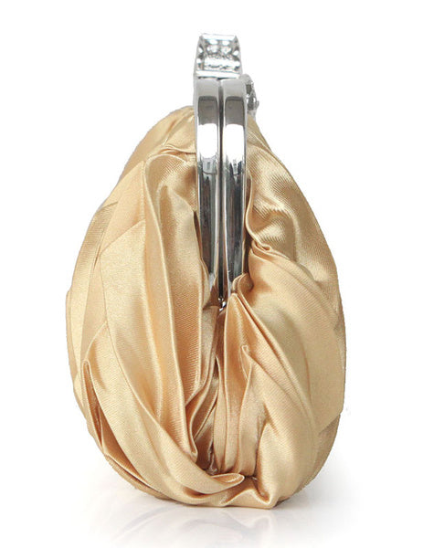 Ruffles Chains Silk Wedding Handbag Mssza