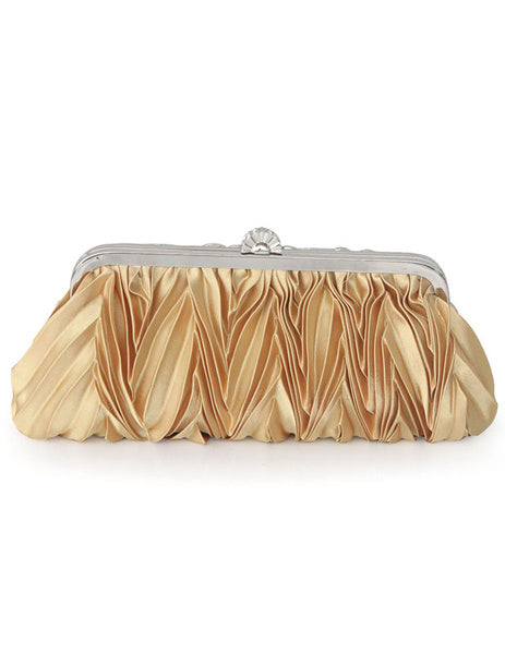 Ruffles Chains Silk Wedding Handbag Mssza