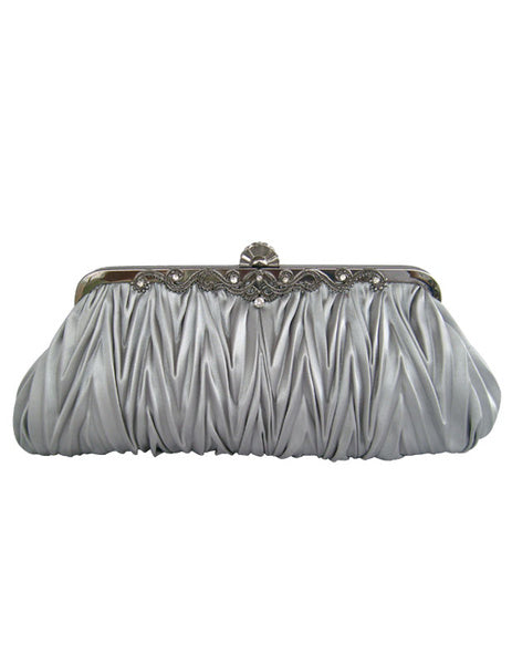 Ruffles Chains Silk Wedding Handbag Mssza