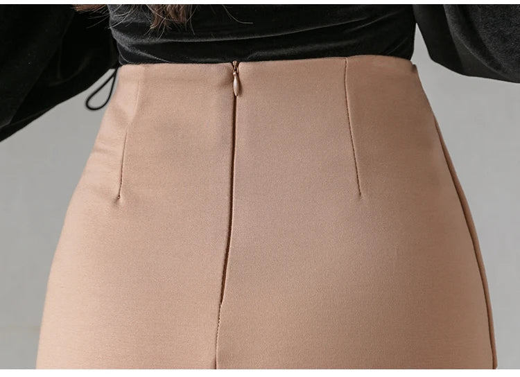 Ruffles Slim High Waist Bodycon Elegant And Vintage Long Skirt Mssza